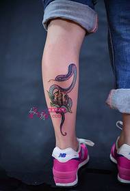 Walnut Snake Personality Shank Tattoo Picture