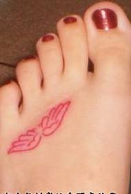 Beautiful feet, fresh wings, tattoo picture
