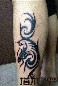 Calf dragon totem tattoo