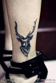 Ankle antelope tattoo pattern