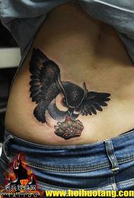 Padrão de tatuagem de coroa coruja mini cintura bonito