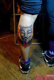 V-Vendetta Capsule Leg Tattoo Picture