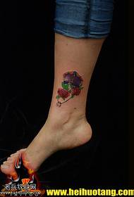 Legs small flowers bright crown tattoo pattern