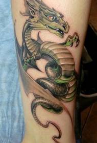 Leg classic blue dragon tattoo