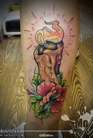 Цвят на краката роза свещ татуировка модел