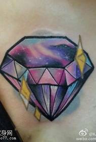 Barvita zvezdast diamantni vzorec tatoo