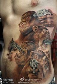 Berbagai desain tato indah orangutan