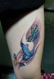 Thigh flying butterfly fashion tattoo pictures