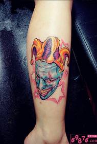 Spalvotas asmenybės klouno avatar tatuiruotės paveikslėlis