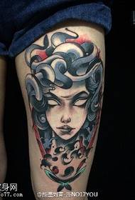 Motif de tatouage Medusa couleur de la jambe
