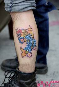 Насликана тетоважа на ветер лигњи теле