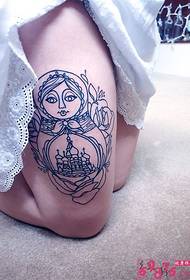 European and American simple tumbler doll tattoo pictures