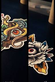 Colorful personality god eye tattoo manuscript pattern