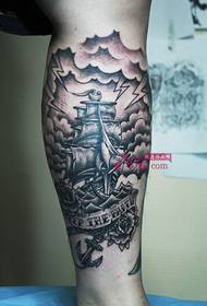 Sail, sail, domineering, calf tattoo picture