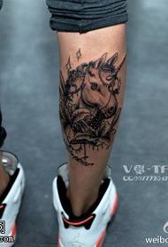 Exquisite cute unicorn tattoo patroon