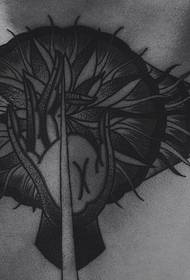 Flor de mano hermoso patrón de tatuaje de pinchazo