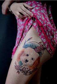 Thigh pet dog tattoo pattern recommended picture