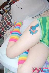 白雪公主大腿Mudkip寵物小精靈紋身圖片