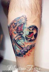 Leg color shark tattoo illustration