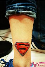 Superman logo calf tattoo picture