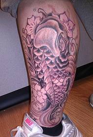 Handsome classic calf squid tattoo