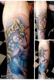Leg color personalized unicorn tattoo pattern