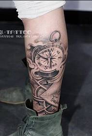 Leg compass compass tattoo pattern picture