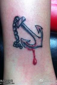 Blood drop iron anchor tattoo pattern