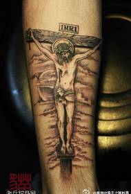 Leg jesus tattoo pattern