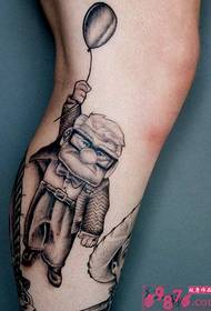 Kalf schattige cartoon karakter tattoo foto
