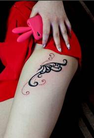 Girls legs fashion sexy totem butterfly tattoo picture