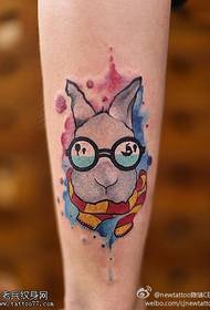Leg color cartoon rabbit tattoo pattern