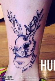 Leg rabbit antelope tattoo pattern