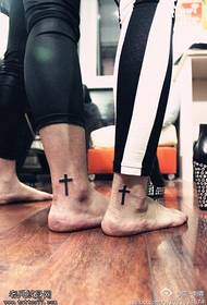 Leg couple cross tattoo picture