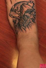 An instep death tattoo pattern