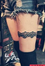 Woman legs creative lace tattoos