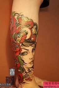 Leg color Medusa tattoos are shared by tattoos