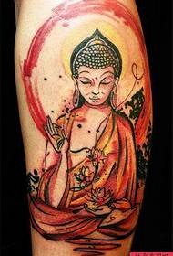 Patrón de tatuaxe de Buda de perna
