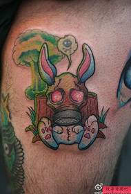 Color rabbit tattoo pattern