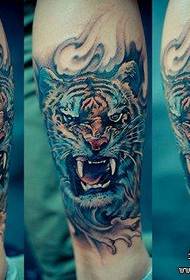 Super handsome cool tiger head tattoo pattern