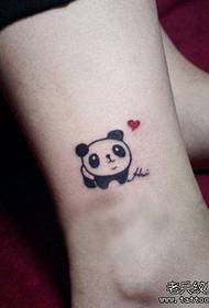 Cute totem panda tattoo pattern for girls legs
