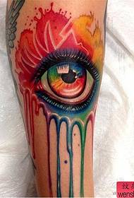 Leg color eye tattoos