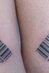 Leg barcode couple tattoo pattern