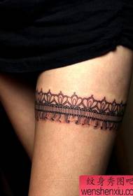 Small fresh legs lace tattoos