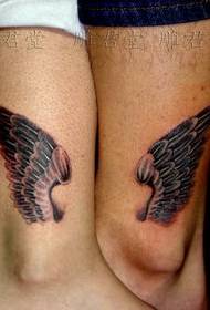 Parej tatuaje ŝablono: kruro paro flugiloj tatuaje ŝablono