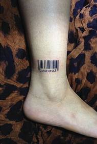 Beijing Jinfengtang Tattoo Show Picture Works: Leg Barcode Tattoo