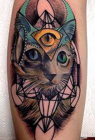 Leg color, European and American cat, God's eye, tattoo works