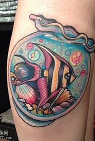 Leg color fish tank tattoos are shared by tattoos