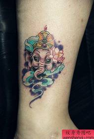 Leg cute cute little elephant god tattoo pattern