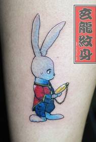 Girl favorite leg cartoon bunny tattoo pattern